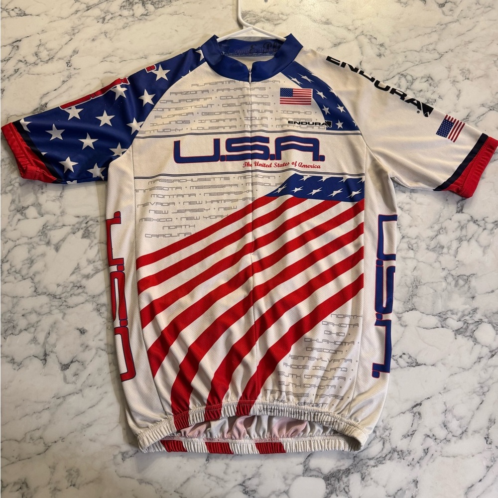 USA Cycling Jersey with Flag Design